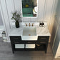 Hayley 48" Black Onyx with Carrara White Marble Countertop with Ceramic Undermount Apron Basin