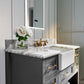 Hayley 48" Sea Cloud Gray with Carrara White Marble Countertop with Ceramic Undermount Apron Basin