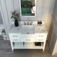 Hayley 48" White with Carrara White Marble Countertop with Ceramic Undermount Apron Basin