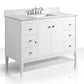 Kayleigh 48 in. Bath Vanity Set in White with Carrara White Marble Countertop