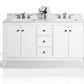 Kayleigh 60 in. Double Bath Vanity Set in White with Carrara White Marble Countertop