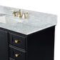 Audrey 48 in. Bath Vanity Set in Onyx Black with 28 in. Mirror