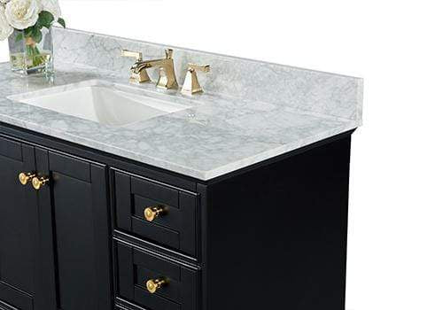 Audrey 48 in. Bath Vanity Set in Onyx Black with 28 in. Mirror