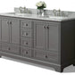 Audrey 72 in. Bath Vanity Set in Sapphire Gray with 24 in. Mirror