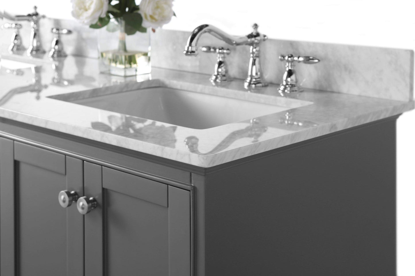 Audrey 72 in. Bath Vanity Set in Sapphire Gray with 24 in. Mirror