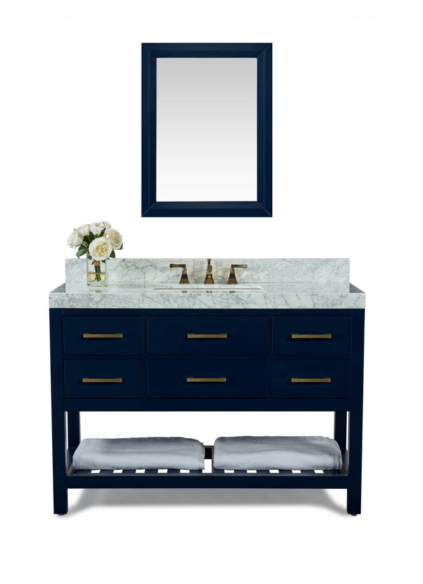 Elizabeth 48 in.Bath Vanity Set in Heritage Blue with 28 in. Mirror