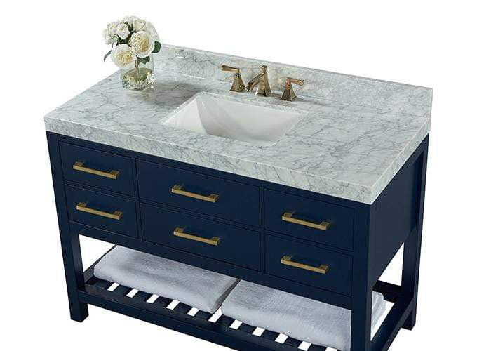 Elizabeth 48 in.Bath Vanity Set in Heritage Blue with 28 in. Mirror