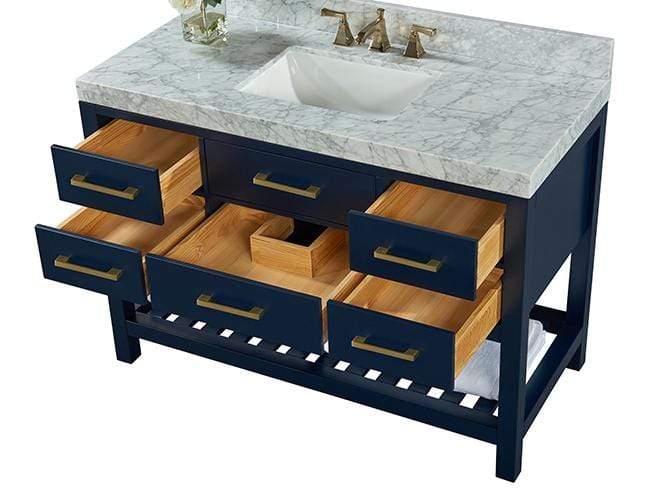 Elizabeth 48 in.Bath Vanity Set in Heritage Blue with 28 in. Mirror