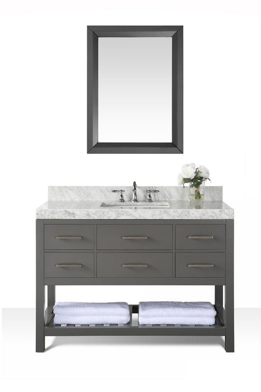 Elizabeth 48 in. Bath Vanity Set in Sapphire Gray with 28 in. Mirror