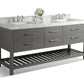 Elizabeth 72 in. Bath Vanity Set in Sapphire Gray with 24 in. Mirror