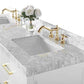 Elizabeth 72 in. Bath Vanity Set in White with 24 in. Mirrors and Gold Finish