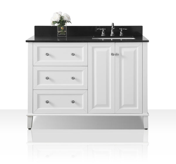 Hannah 48 in. Off Centered Right Bath Vanity Set in White