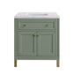 Chicago 30" Single Vanity, Smokey Celadon w/ 3 CM Eternal Marfil Top