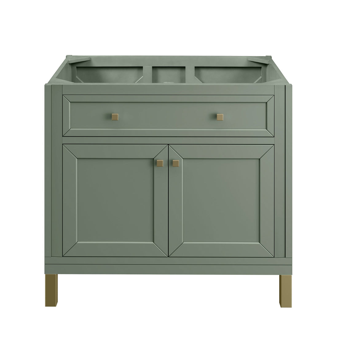 Chicago 36" Single Vanity, Smokey Celadon w/ 3 CM Eternal Marfil Top