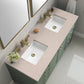 Chicago 60" Double Vanity, Smokey Celadon w/ 3 CM Eternal Marfil Top