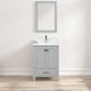 Geneva 24" Freestanding Bathroom Vanity With Carrara Marble Countertop & Undermount Ceramic Sink - Metal Grey
