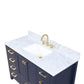 Geneva 48" Freestanding Bathroom Vanity With Carrara Marble Countertop & Undermount Ceramic Sink - Navy Blue