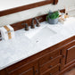 Brookfield 60" Single Vanity, Warm Cherry w/ 3 CM Carrara Top