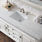 Brookfield 60" Single Vanity, Bright White w/ 3 CM Arctic Fall Solid Surface Top