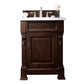 Brookfield 26" Single Vanity, Burnished Mahogany w/ 3 CM Carrara Marble Top