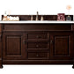 Brookfield 60" Single Vanity, Burnished Mahogany w/ 3 CM Carrara Marble Top