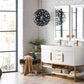 Columbia 59" Double Vanity, Glossy White, Radiant Gold w/ Glossy White Composite Stone Top