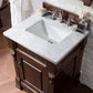 Brookfield 26" Single Vanity, Burnished Mahogany w/ 3 CM Carrara Marble Top