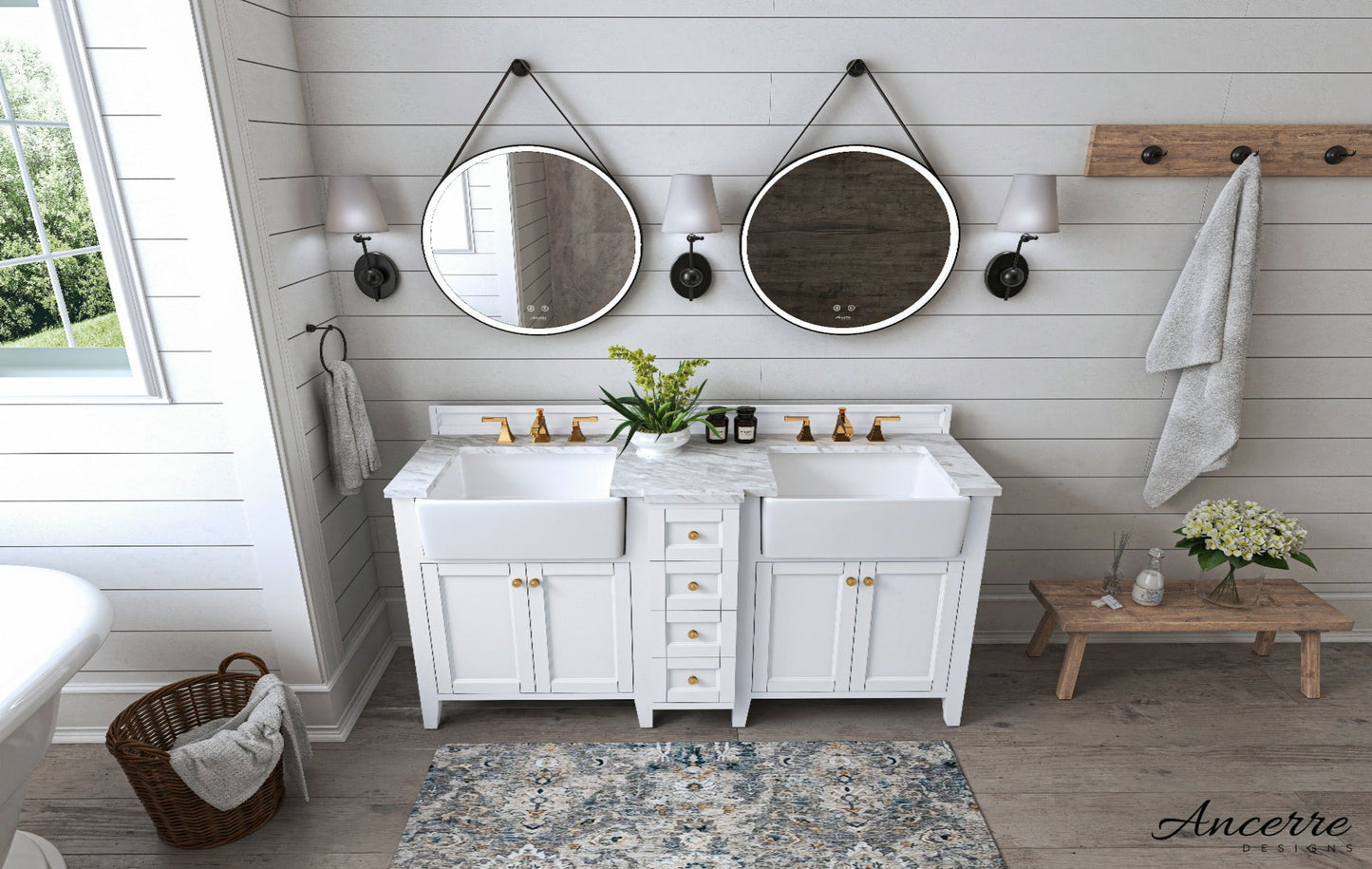 Adeline 60 in. Bath Vanity Set in White