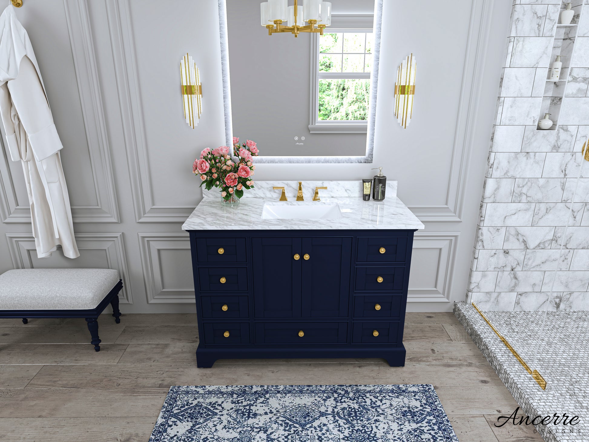 Audrey 48 in. Bath Vanity Set in Heritage Blue