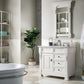 Brookfield 36" Single Vanity, Bright White w/ 3 CM Carrara Marble Top