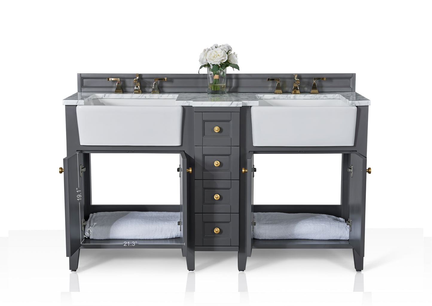 Adeline 60 in. Bath Vanity Set in Sapphire Gray