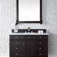 Brittany 48" Single Vanity, Burnished Mahogany w/ 3 CM White Zeus Quartz Top