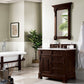 Brookfield 36" Single Vanity, Burnished Mahogany w/ 3 CM Carrara Marble Top