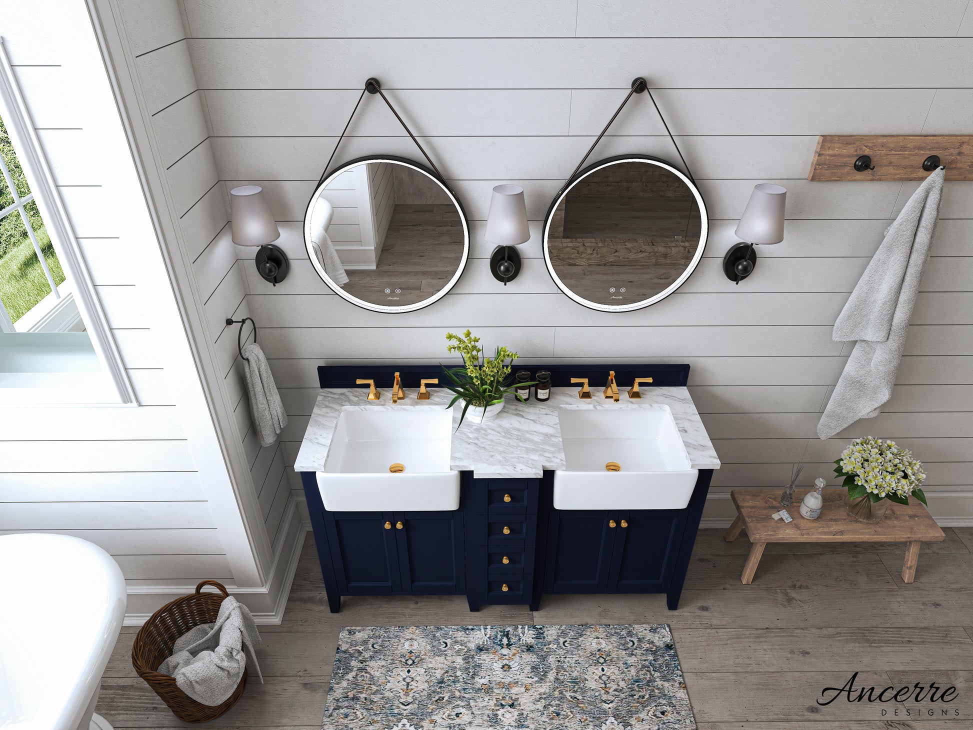 Adeline 60 in. Bath Vanity Set in Heritage Blue