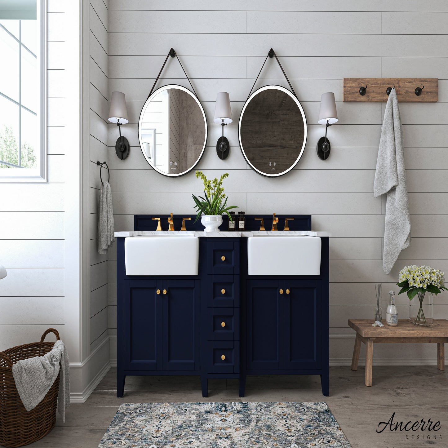 Adeline 60 in. Bath Vanity Set in Heritage Blue