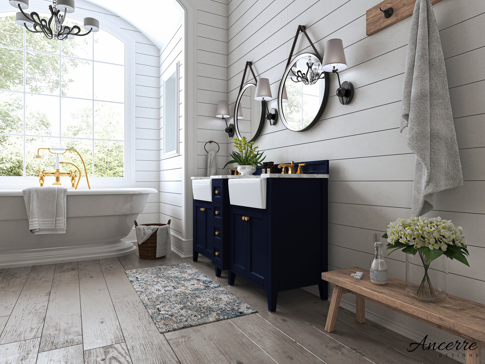 Adeline 60 in. Bath Vanity Set in Heritage Blue