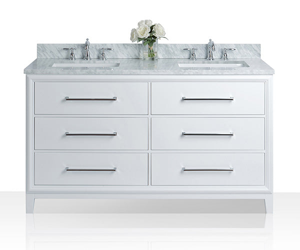 Ellie 60 in. Bath Vanity Set in White