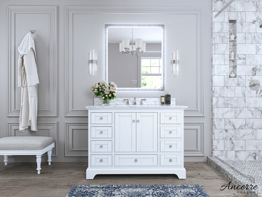 Audrey 48 in. Bath Vanity Set in White 