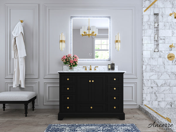 Audrey 48 in. Bath Vanity Set in Onyx Black