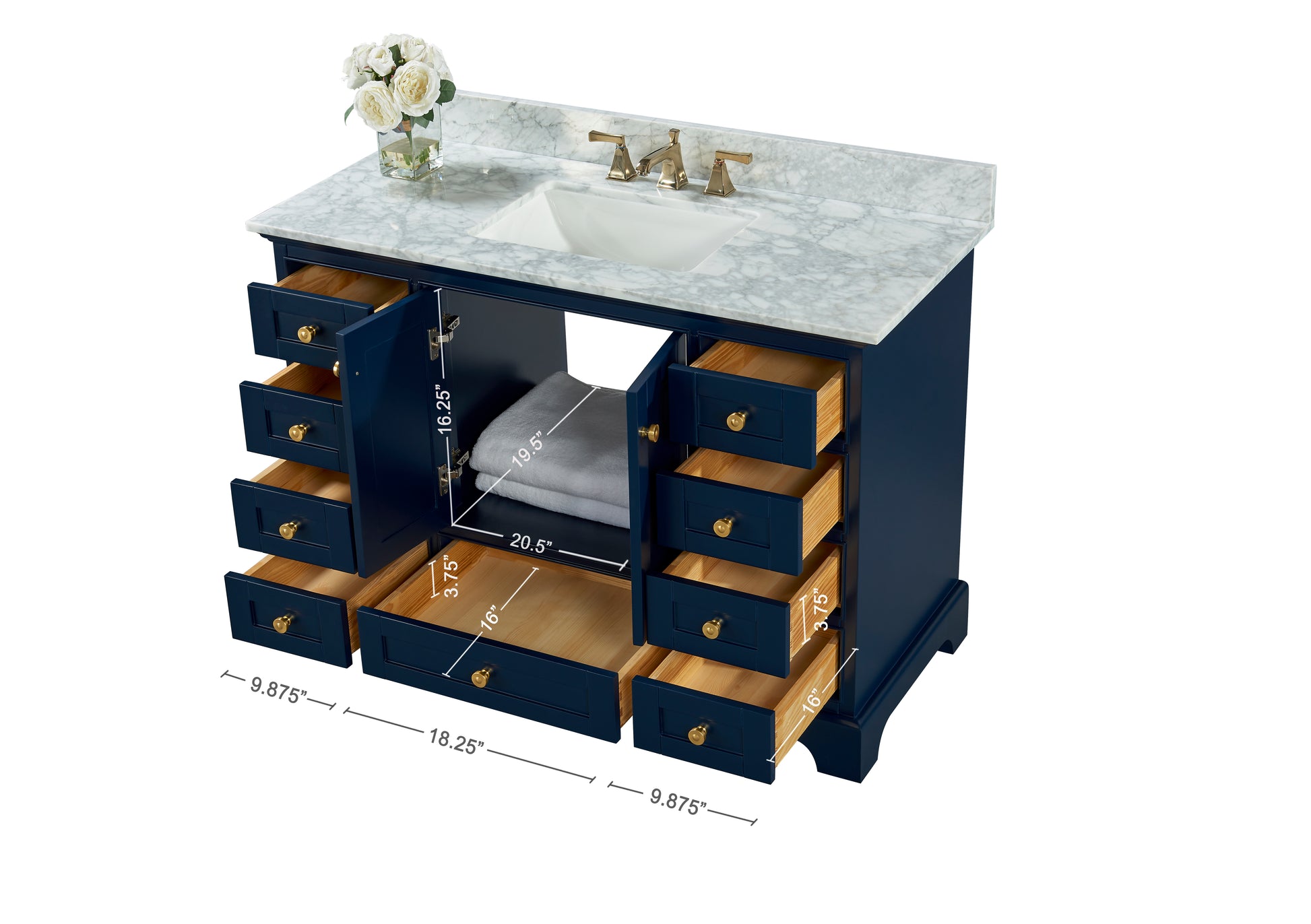 Audrey 48 in. Bath Vanity Set in Heritage Blue