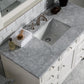 Brittany 48" Single Vanity, Bright White w/ 3 CM Carrara Marble Top