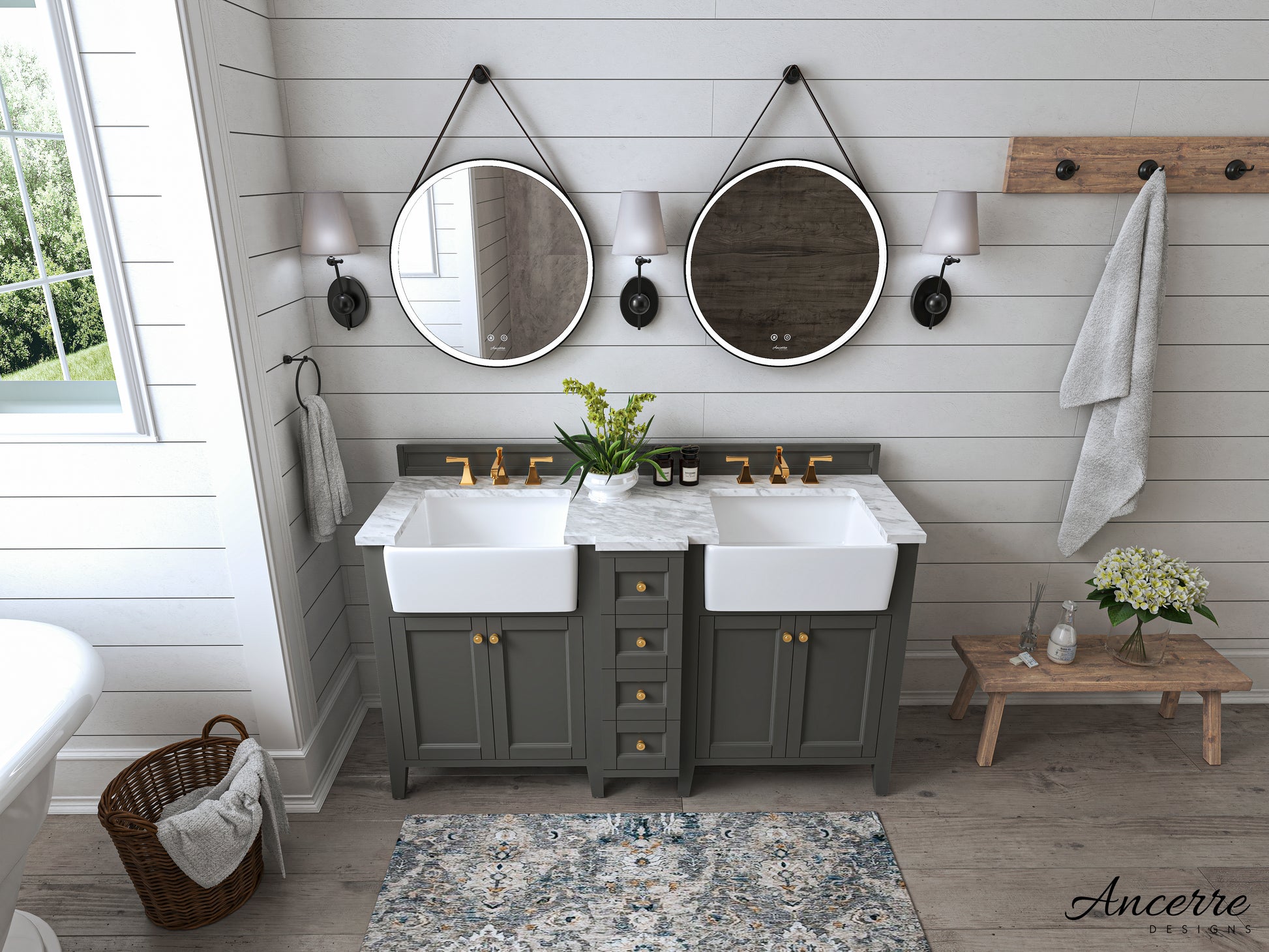 Adeline 60 in. Bath Vanity Set in Sapphire Gray