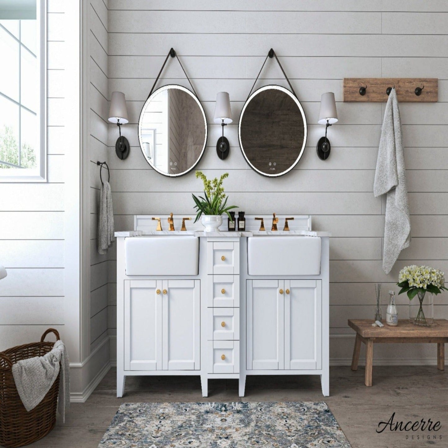 Adeline 60 in. Bath Vanity Set in White