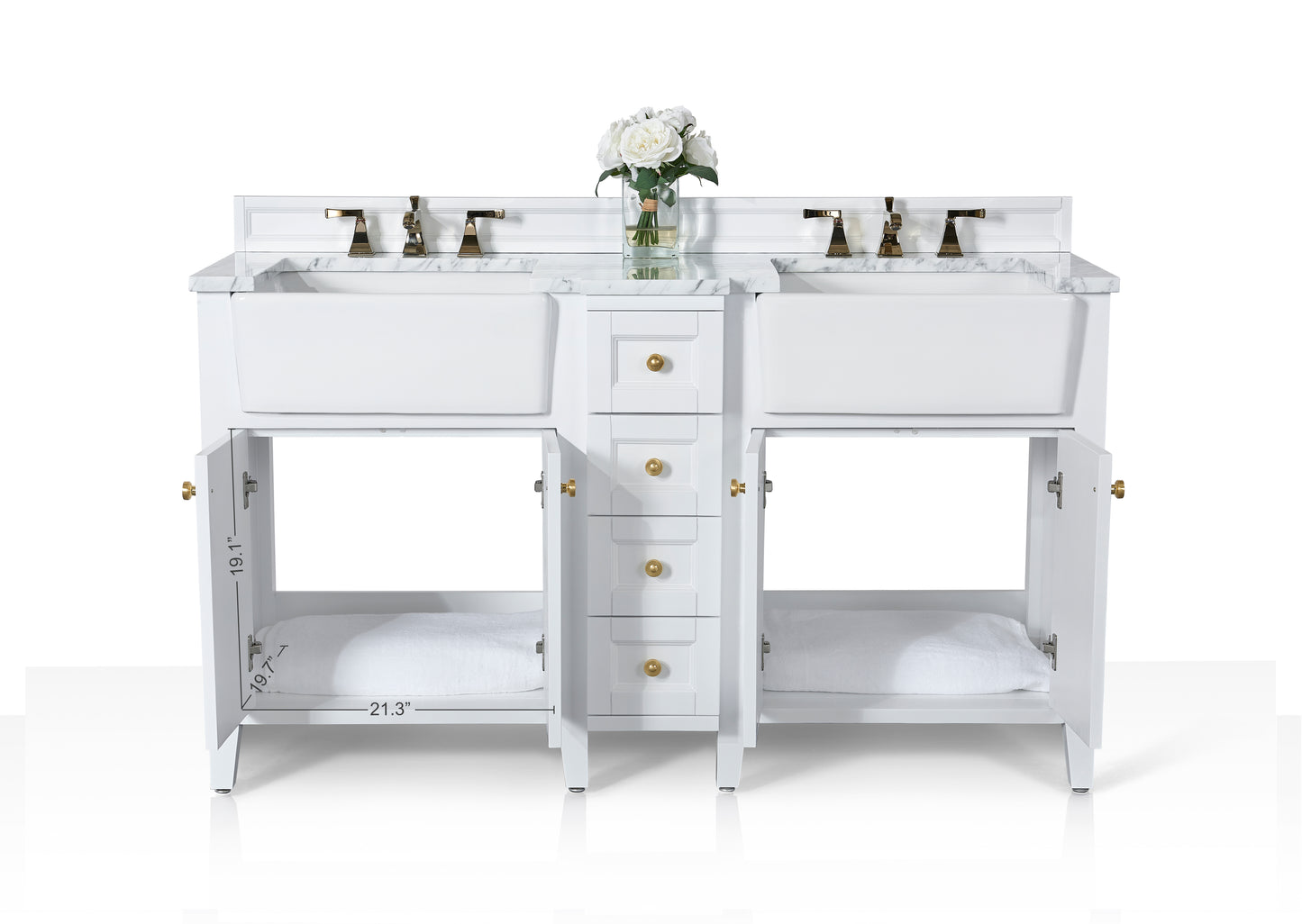 Adeline 60 in. Bath Vanity Set in White