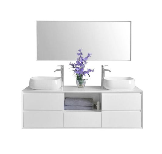 Catherine 63 in. Bath Vanity Set in White