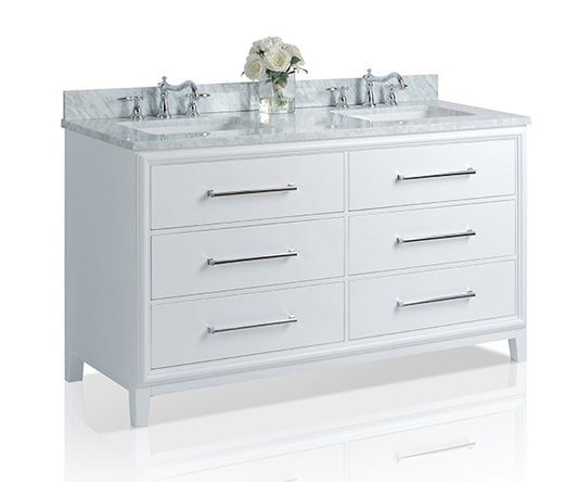 Ellie 60 in. Bath Vanity Set in White