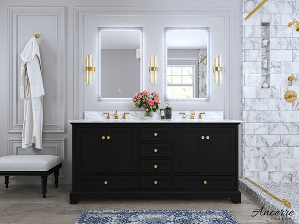 Audrey 72 in. Bath Vanity Set in Onyx Black