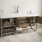 Columbia 72" Single Vanity, Latte Oak w/ Glossy White Composite Stone Top