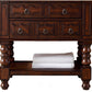 Castilian 36" Single Vanity, Aged Cognac w/ 3 CM Arctic Fall Solid Surface Top