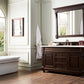 Brookfield 60" Single Vanity, Burnished Mahogany w/ 3 CM Carrara Marble Top